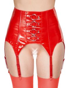 Vinyl Suspender Straps red 2XL